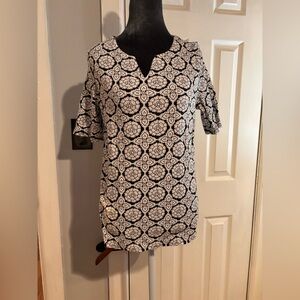 Croft & Barrow Monochrome Floral Blouse